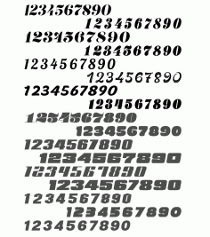 Engrave Stylish Numbers Collection For Laser Cut Free Vector File, Free Vectors File