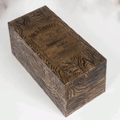 Engraved Jack Daniels Whiskey Wooden Box Free Vector File