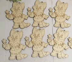 Engraved Wooden Decor Magnet Laser Cut Free Vector File