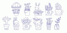 Engraving Elements Bunny Rabbit Free DXF File
