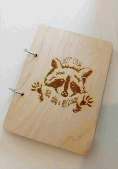 Engraving Raccoon On Notebook Free DXF File, Free Vectors File