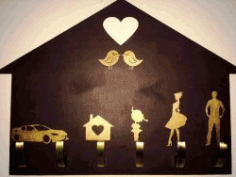 Familly Key Holder For Laser Cut Free Vector File