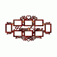 Family Frames For 8 Photos Free DXF File