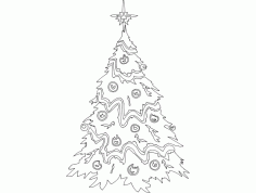 Festive Things Christmas Tree Laser Cut Free DXF File, Free Vectors File