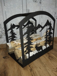 Firewood Storage Rack Log Holder Firewood Stand Laser Plasma Cut Template Free DXF File