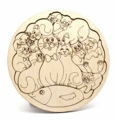 Fish And Kediler Laser Engraving Design Free DXF File