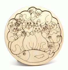 Fish And Kediler Laser Engraving Free DXF File