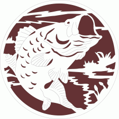 Fish Circular Design Pattern For Laser Cut Free Vector File