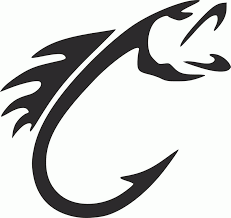 Fish Hook With Fish Decal Sticker Free DXF File