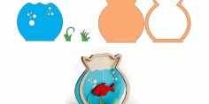 Fish In Aquarium Laser Cnc Cut Free DXF File
