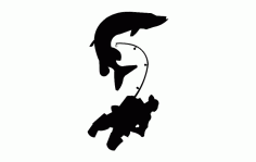 Fisherman Catching Fish Free DXF File