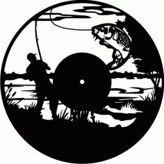 Fishing Clock Download Free DXF File