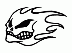 Flame Skull Free DXF File