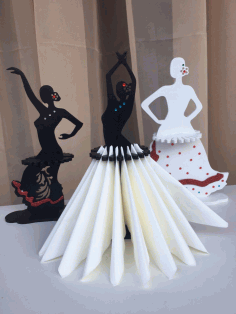 Flamenco Napkin Holder Collection For Laser Cut Free Vector File
