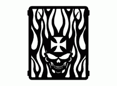 Flaming Skull Free DXF File