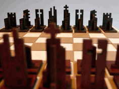 Flat Chess Set For Laser Cut Free DXF File