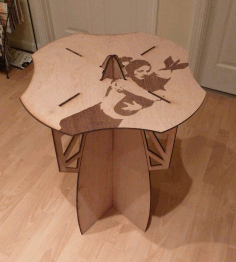 Flat Packable Side Table Free DXF File