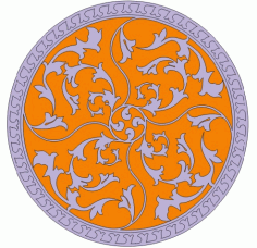 Floral Circular Pattern Free DXF File