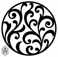 Floral Circular Pattern Template Free DXF File
