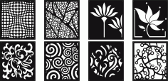 Floral Decorative Screen Patterns Set For Laser Cutting Free DXF File