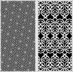 Floral Motifs And Water Droplets Pratition For Laser Cut Cnc Free Vector File