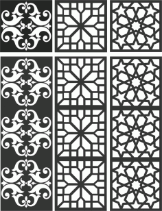 Floral Screen Patterns Design 105 Free DXF File