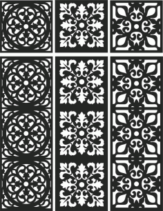 Floral Screen Patterns Design 107 Free DXF File