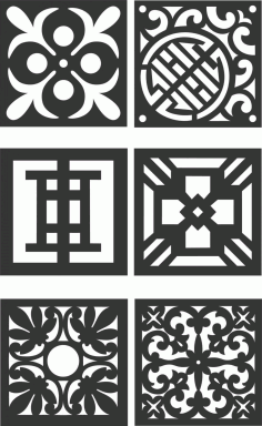 Floral Screen Patterns Design 125 Free DXF File