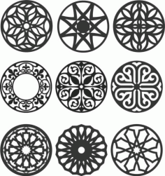 Floral Screen Patterns Design 136 Free DXF File