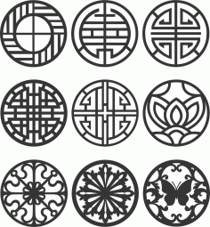Floral Screen Patterns Design 140 Free DXF File