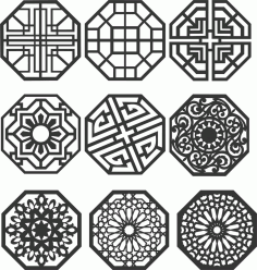 Floral Screen Patterns Design 144 Free DXF File