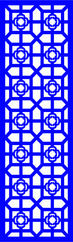 Floral Screen Patterns Design 153 Free DXF File