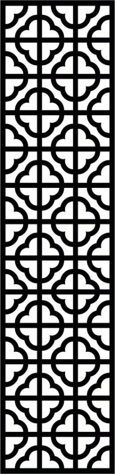 Floral Screen Patterns Design 154 Free DXF File