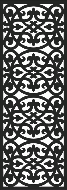 Floral Screen Patterns Design 43 Free DXF File