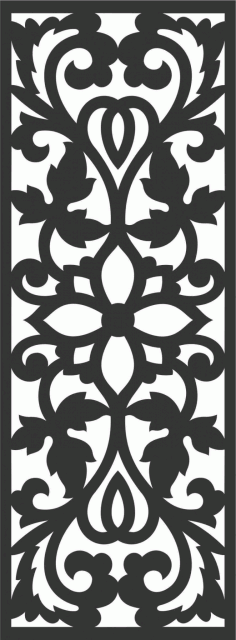 Floral Screen Patterns Design 77 Free DXF File
