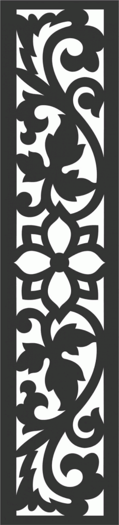 Floral Screen Patterns Design 81 Free DXF File