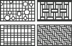 Floral Screen Patterns Design 86 Free DXF File