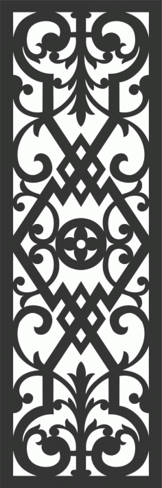 Floral Screen Patterns Design 92 Free DXF File