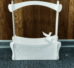 Flower Basket With Bird Candy Basket Home decoration. Free Vector File
