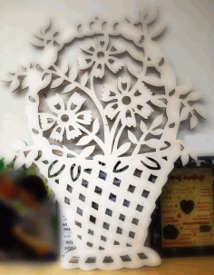 Flower Cart For Laser Cutting Free Vector File