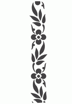 Flower Carving Stencil Silhouette Wall Art Free DXF File