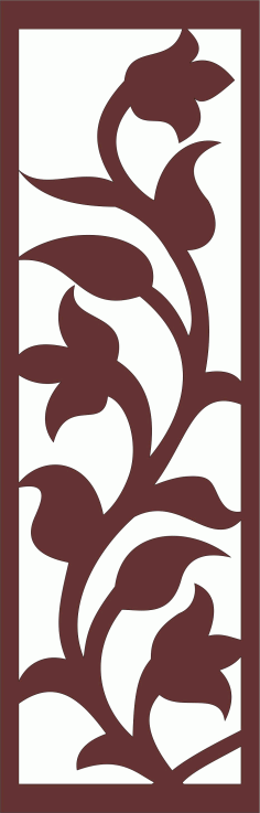 Flower Decor Seamless Floral Screen For Laser Cutting Free DXF File