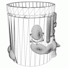 Flower Pot Laser Engraving Machines 3d Illusion Lamp Free DXF File