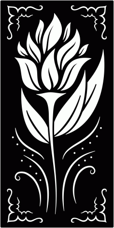 Flowers Decorative Railing Panel Free DXF File