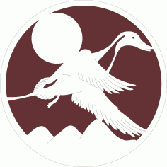 Flying Bird Circular Design Pattern For Laser Cut Free Vector File