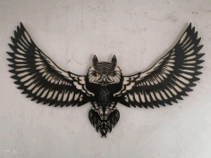 Flying Owl Wall Decor For Laser Cut Free Vector File
