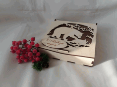 Folding Lid Candy Box Plywood 4mm For Laser Cutting Free Vector File