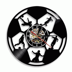 Football Wall Clock Sport Wall Clock Gift For Soccer Lover Footballer Free Vector File