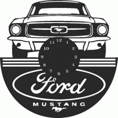 Ford Mustang Wall Clock Free Vector File, Free Vectors File
