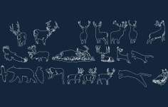 Forest Images Art Disk animals.dxf Free DXF File